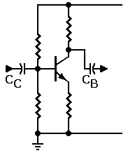 Schematic: Coupling capacitors. Mouse over for decoupling capacitor.