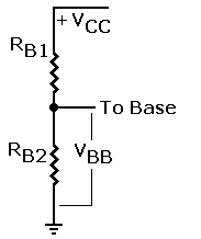 Schematic: Bias resistors. Mouse over 
         for resulting amplifier.