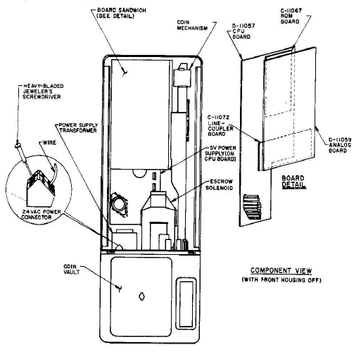 Line 
       drawing: Internal view of Model 5000 Phone